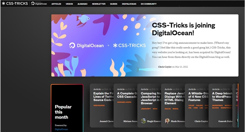 服务商DigitalOcean于3.15日宣布收购CSS-Tricks插图1