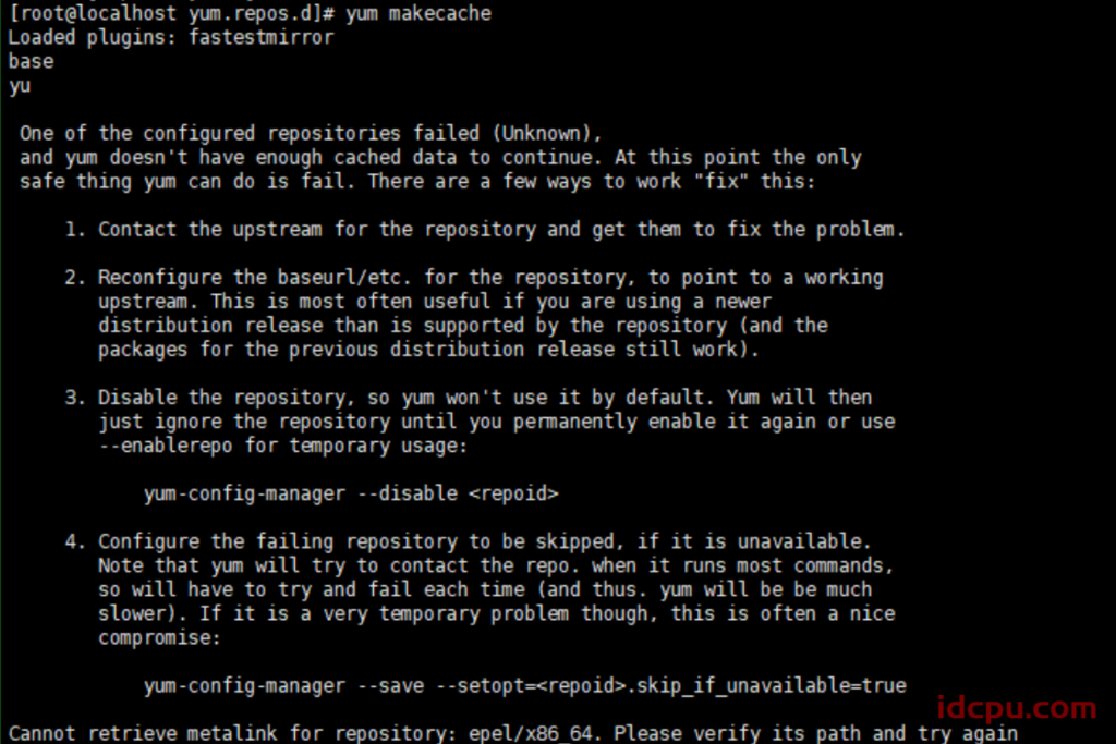 解决提示“Cannot retrieve metalink for repository: epel/x86_64” 的方法插图